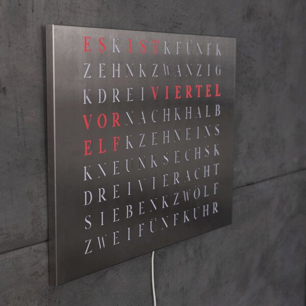 build-yours WordClock Jupiter gelaserter Edelstahl - Designer Wortuhr - LED Wanduhr build-yours WordClock Jupiter gelaserter Edelstahl - Designer Wortuhr - LED Wanduhr von build-yours