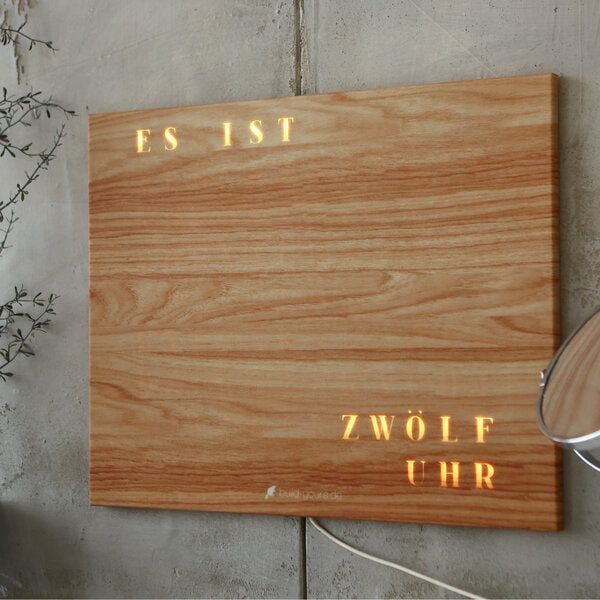 build-yours Wortuhr WordClock Jupiter - LED Wanduhr - Schiefer, Space, Weißer Marmor uvm. von build-yours