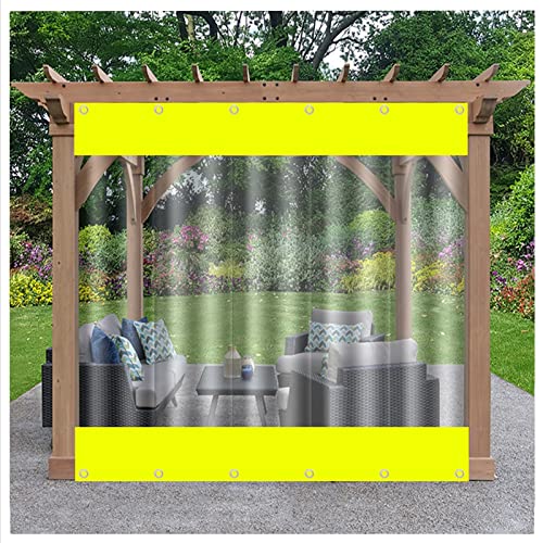bujnie Outdoor Klarer Vorhang Mit Ösen Pergola-Vorhänge WasserdichtSo Transparente Plane 0,5mm Dick Anti-Tear für Pavillon Veranda Pergola (4.4x2.5m/14.4x8.2ft) von bujnie