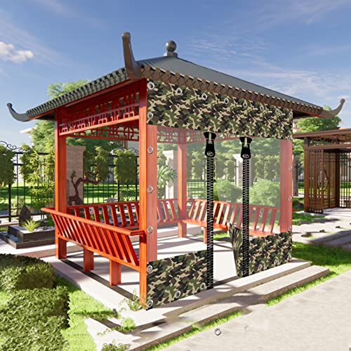 bujnie Plane Mit Ösen Transparent Wetterfeste Plane Strapazierfähige Garagen Vorhang Für Terrasse, Pavillon, AußEnbereich (2.2x1.8m/7.22x5.9ft) von bujnie