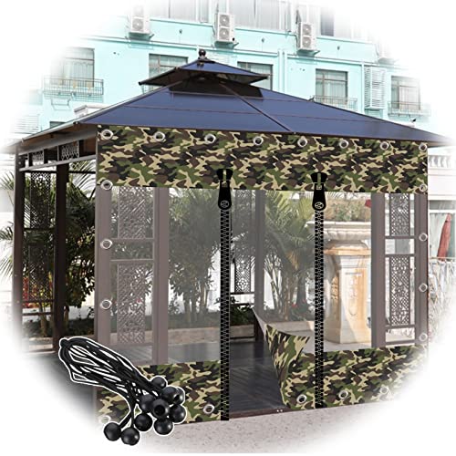 bujnie Plane Transparent Mit Ösen Wetterfeste Balkon Abdeckung Mit Bungee-Bällen Reißfeste Wind Und Wärme Plane Für Pavillon Türvorhang Vorhang (2.4x1.8m/7.87x5.9ft) von bujnie