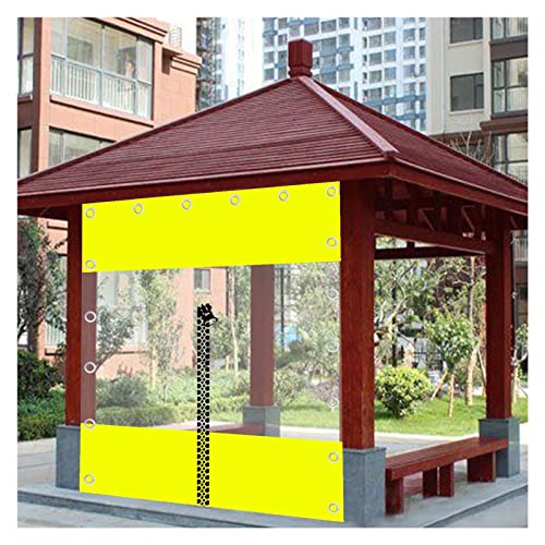 bujnie Transparente Plane Mit Ösen Outdoor Vorhang Wasserdicht Plane für Pergola für Carports, Boote, Scheunen, Blumenschuppen, Trennvorhänge (18.37x8.2ft/5.6x2.5m) von bujnie