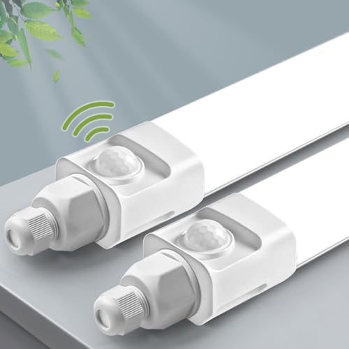 2er LED Feuchtraumleuchte 115cm mit Bewegungsmelder, Buling 36W 3600LM 4000K LED Sensor Deckenleuchte, Linkable Led Kellerleuchte,Wasserfest IP65 LED Wannenleuchte für Garage Balkon Keller Flur Treppe 2er LED Feuchtraumleuchte 115cm mit Bewegungsmelder, Buling 36W 3600LM 4000K LED Sensor Deckenleuchte, Linkable Led Kellerleuchte,Wasserfest IP65 LED Wannenleuchte für Garage Balkon Keller Flur Treppe von buling