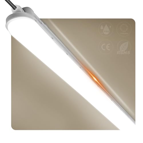 buling Feuchtraumleuchte LED 120CM, 36W 4500LM Röhre Lampe, Verknüpfbar Wannenleuchte IP65 Wasserfest Leuchtstoffröhre Leuchte für Büro Keller Garage, Neutralweiß 4000K von buling