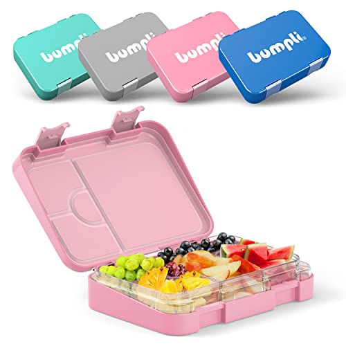 bumpli® Brotdose Kinder mit Fächern - kinderfreundliche Verriegelung mit Klick-Verschluss - Lunchbox, Bento Box für Kindergarten, Schule, Ausflüge von bumpli