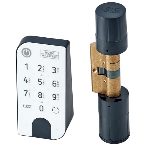 BURG-WÄCHTER Elektronisches Türschloss secuENTRY für Haustüren, Bedienung mit Zahlencode, App oder Funkschlüssel, Inkl. Zylinder, ENTRY Home 5001 PIN, Schwarz/Weiß von BURG-WÄCHTER