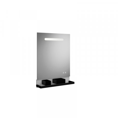 Burgbad Fiumo Lichtspiegel, mit horizontaler LED-Beleuchtung, mit Metallreling, 600x700mm, SFXP060, Farbe (Front/Korpus): Weiß matt von burgbad GmbH