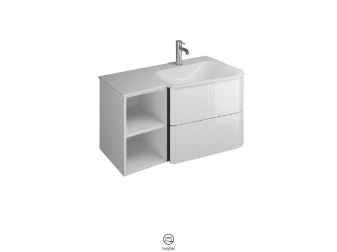 burgbad Badu Mineralguss-Waschtisch, weiß brilliant, inkl. Waschtischunterschrank, mit Regal, Breite 92cm, Ausführung rechts, SFUV092RF3699C0001G0198 burgbad Badu Mineralguss-Waschtisch, weiß brilliant, inkl. Waschtischunterschrank, mit Regal, Breite 92cm, Ausführung rechts, SFUV092RF3699C0001G0198 von burgbad