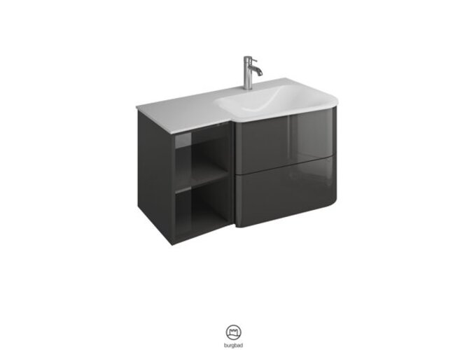 burgbad Badu Mineralguss-Waschtisch, weiß velvet, inkl. Waschtischunterschrank, mit Regal, Breite 92cm, Ausführung rechts, SFUV092RF3693C0037G0196 burgbad Badu Mineralguss-Waschtisch, weiß velvet, inkl. Waschtischunterschrank, mit Regal, Breite 92cm, Ausführung rechts, SFUV092RF3693C0037G0196 von burgbad