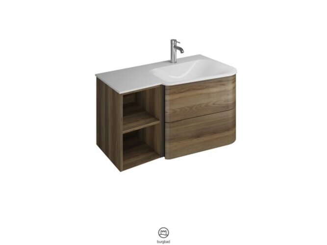 burgbad Badu Mineralguss-Waschtisch, weiß velvet, inkl. Waschtischunterschrank, mit Regal, Breite 92cm, Ausführung rechts, SFUV092RF3699C0037G0196 burgbad Badu Mineralguss-Waschtisch, weiß velvet, inkl. Waschtischunterschrank, mit Regal, Breite 92cm, Ausführung rechts, SFUV092RF3699C0037G0196 von burgbad