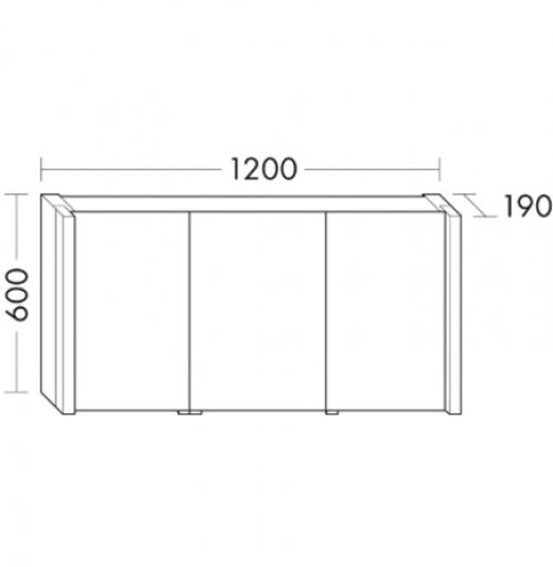 burgbad Bel Spiegelschrank mit vertikaler Beleuchtung, Breite 1200 mm, SPBY120K0102 von burgbad