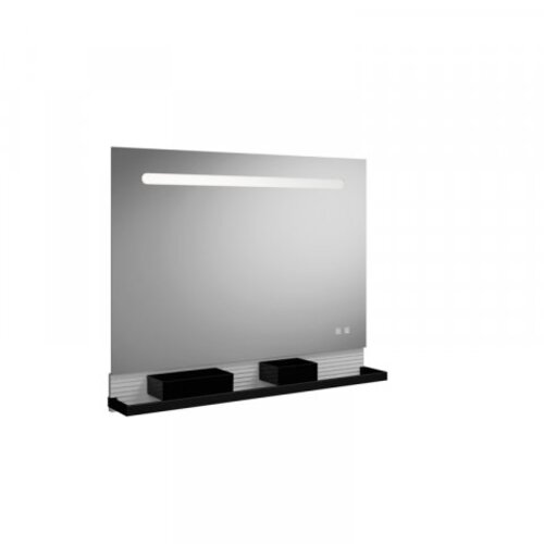 burgbad Fiumo Lichtspiegel, mit horizontaler LED-Beleuchtung, mit Metallreling, 1000x700mm, SFXP100F3958 von burgbad