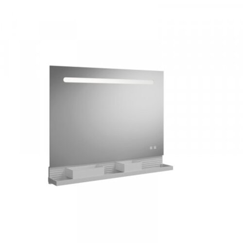burgbad Fiumo Lichtspiegel, mit horizontaler LED-Beleuchtung, mit Metallreling, 1000x700mm, SFXU100F3958 von burgbad