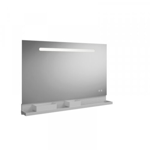 burgbad Fiumo Lichtspiegel, mit horizontaler LED-Beleuchtung, mit Metallreling, 1200x700mm, SFXU120F3960 von burgbad