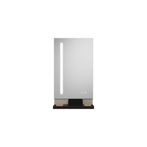 burgbad Fiumo Lichtspiegel, mit vertikaler LED-Beleuchtung, mit Metallreling, 450x817mm, SFXP045F3960 von burgbad