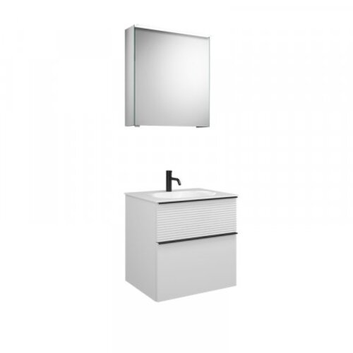 burgbad Fiumo Set, SXFV062L, bestehend aus Spiegelschrank, Mineralguss-Waschtisch und Waschtischunterschrank, mit Plisséefront, Breite: 620 mm, SFXV062LF3957G0200 burgbad Fiumo Set, SXFV062L, bestehend aus Spiegelschrank, Mineralguss-Waschtisch und Waschtischunterschrank, mit Plisséefront, Breite: 620 mm, SFXV062LF3957G0200 von burgbad