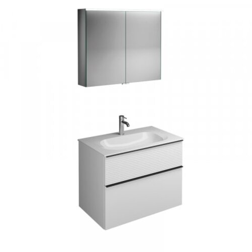 burgbad Fiumo Set, SXFV082, bestehend aus Spiegelschrank, Mineralguss-Waschtisch und Waschtischunterschrank, mit Plisséefront, Breite: 820 mm, SFXV082F3956G0223 burgbad Fiumo Set, SXFV082, bestehend aus Spiegelschrank, Mineralguss-Waschtisch und Waschtischunterschrank, mit Plisséefront, Breite: 820 mm, SFXV082F3956G0223 von burgbad