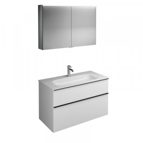 burgbad Fiumo Set, SXFV102, bestehend aus Spiegelschrank, Mineralguss-Waschtisch und Waschtischunterschrank, mit Plisséefront, Breite: 1020mm, SFXV102F3959G0200 burgbad Fiumo Set, SXFV102, bestehend aus Spiegelschrank, Mineralguss-Waschtisch und Waschtischunterschrank, mit Plisséefront, Breite: 1020mm, SFXV102F3959G0200 von burgbad