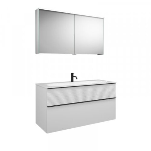 burgbad Fiumo Set, SXFV102, bestehend aus Spiegelschrank, Mineralguss-Waschtisch und Waschtischunterschrank, mit Plisséefront, Breite: 1220 mm, SFXV122F3959G0223 burgbad Fiumo Set, SXFV102, bestehend aus Spiegelschrank, Mineralguss-Waschtisch und Waschtischunterschrank, mit Plisséefront, Breite: 1220 mm, SFXV122F3959G0223 von burgbad