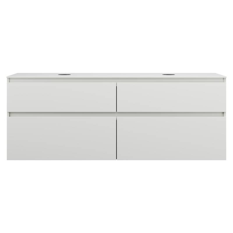 burgbad Lin20 Waschtischunterschrank inklusive Konsolenplatte, 2 Beckenausschnitte, 4 Auszüge, 1602x487x611mm, SGIH160F5363 von burgbad