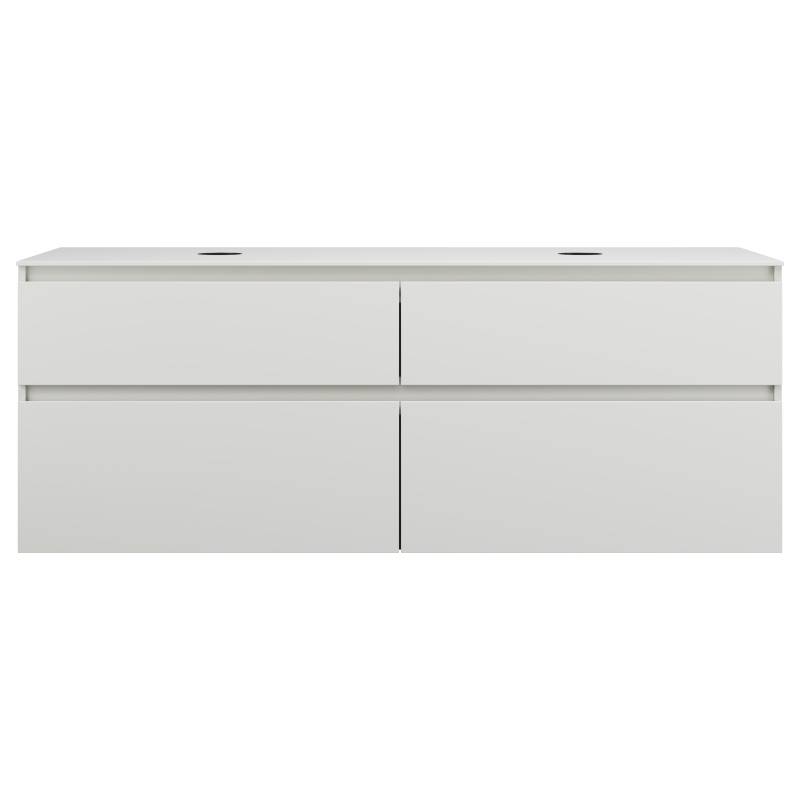 burgbad Lin20 Waschtischunterschrank inklusive Konsolenplatte, 2 Beckenausschnitte, 4 Auszüge, 1602x552x611mm, SGRC160F5375 von burgbad