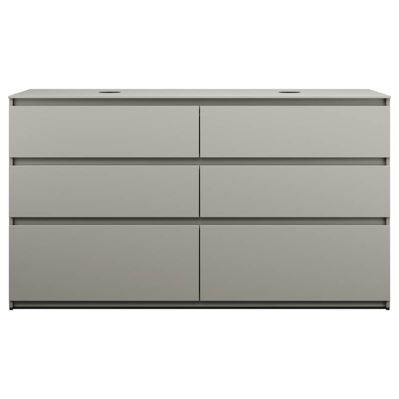 burgbad Lin20 Waschtischunterschrank inklusive Konsolenplatte, 2 Beckenausschnitte, 6 Auszüge, 1602x552x900mm, SGRD160F5352 von burgbad