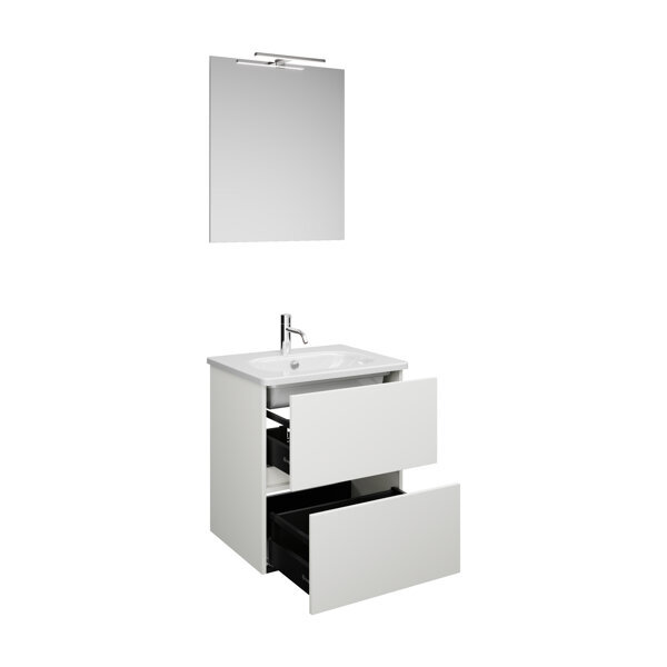 burgbad Rocio Set aus Spiegel mit LED-Leuchte, Waschtisch und Waschtischunterschrank, Breite 600mm, SGYP060F6223C0001 von burgbad