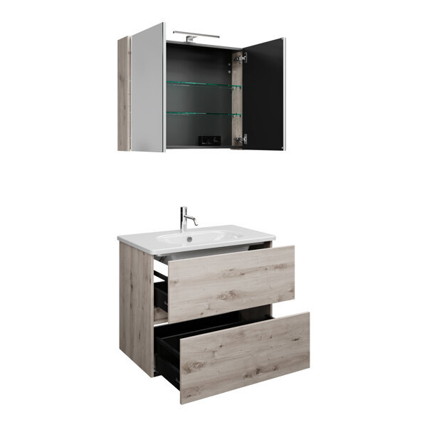 burgbad Rocio Set aus Spiegelschrank mit LED-Leuchte, Waschtisch und Waschtischunterschrank, Breite 800mm, SGYQ080F6225C0001 burgbad Rocio Set aus Spiegelschrank mit LED-Leuchte, Waschtisch und Waschtischunterschrank, Breite 800mm, SGYQ080F6225C0001 von burgbad