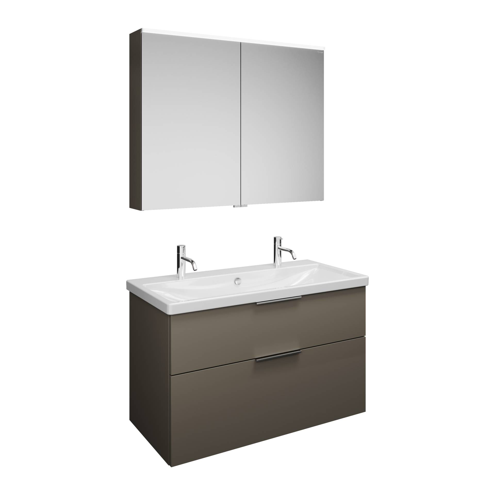 burgbad Eqio Set, bestehend aus Spiegelschrank, Keramik-Waschtisch mit 2 Armaturbohrungen und Waschtischunterschrank, Breite 1030mm, SFAO103F2010C0001G0146 burgbad Eqio Set, bestehend aus Spiegelschrank, Keramik-Waschtisch mit 2 Armaturbohrungen und Waschtischunterschrank, Breite 1030mm, SFAO103F2010C0001G0146 von burgbad