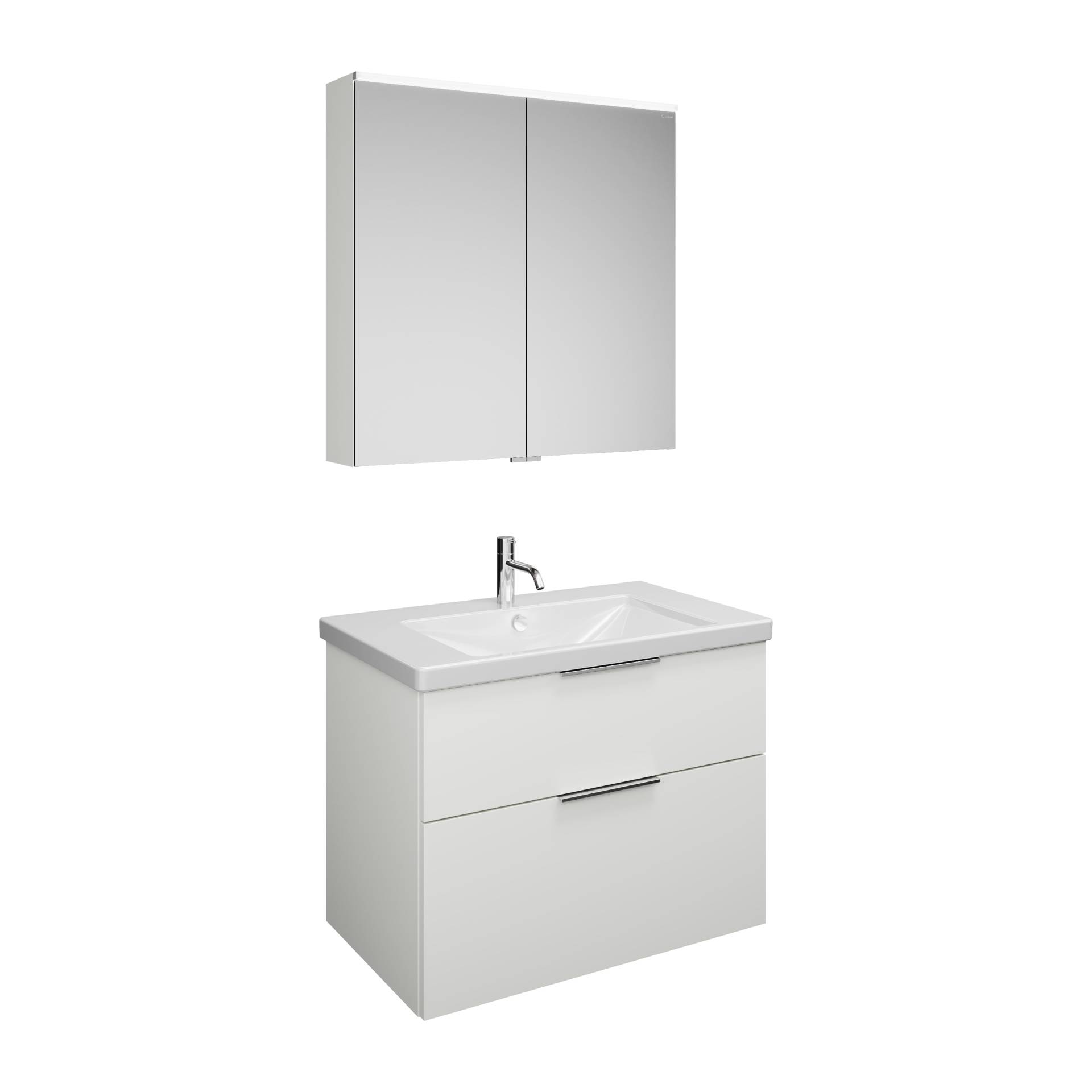 burgbad Eqio Set, bestehend aus Spiegelschrank, Keramik-Waschtisch und Waschtischunterschrank, Breite 830mm, SFAN083F2009C0001G0146 burgbad Eqio Set, bestehend aus Spiegelschrank, Keramik-Waschtisch und Waschtischunterschrank, Breite 830mm, SFAN083F2009C0001G0146 von burgbad