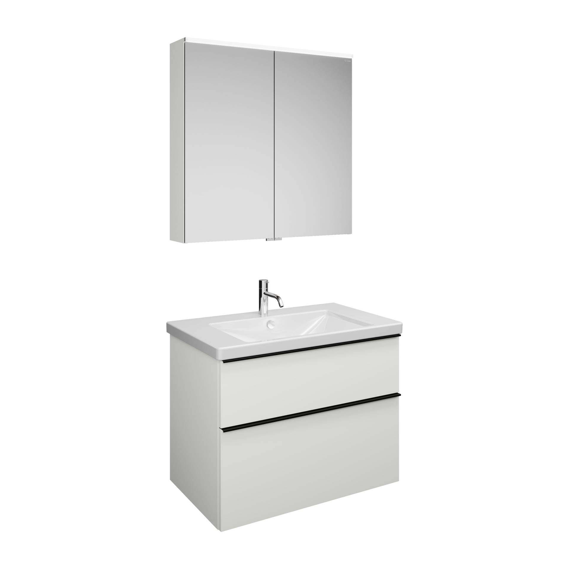 burgbad Eqio Set, bestehend aus Spiegelschrank, Keramik-Waschtisch und Waschtischunterschrank, Breite 830mm, SFAN083F2009C0001G0252 burgbad Eqio Set, bestehend aus Spiegelschrank, Keramik-Waschtisch und Waschtischunterschrank, Breite 830mm, SFAN083F2009C0001G0252 von burgbad