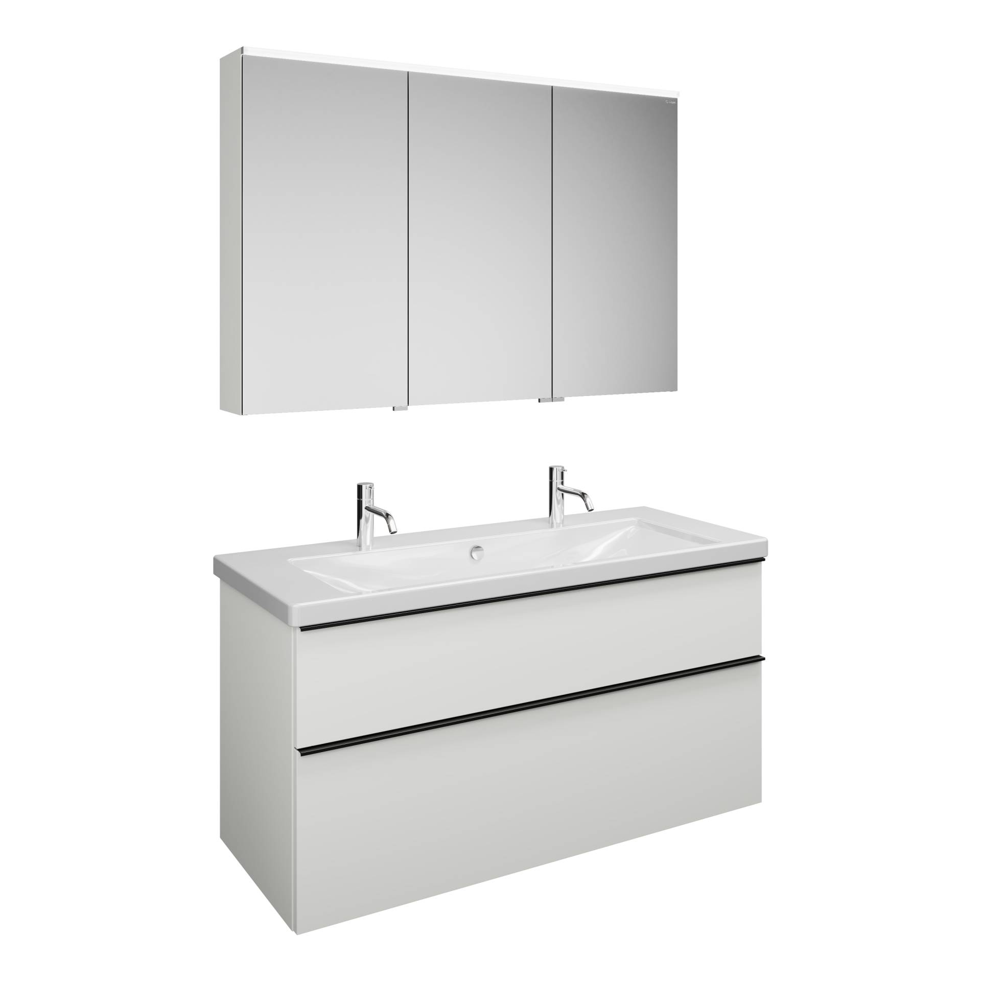 burgbad Eqio Set, bestehend aus Spiegelschrank rechts, Keramik-Waschtisch mit 2 Armaturbohrungen und Waschtischunterschrank, Breite 1230mm, SFAO123RF2009C0001G0252 burgbad Eqio Set, bestehend aus Spiegelschrank rechts, Keramik-Waschtisch mit 2 Armaturbohrungen und Waschtischunterschrank, Breite 1230mm, SFAO123RF2009C0001G0252 von burgbad