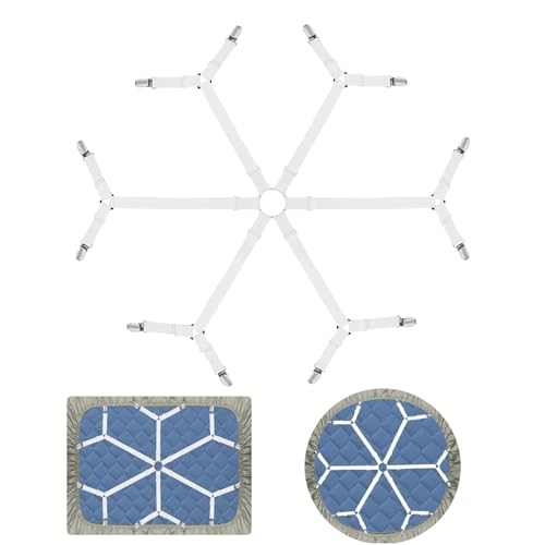 burkfeeg 6 seitige Bettlaken Spanngurte,Matratzenspanner für Passende Laken, Bettlakenhalter mit Gummizug, Verstellbarer Bettlaken Spanner für Sofabezüge,Tischdecke von burkfeeg
