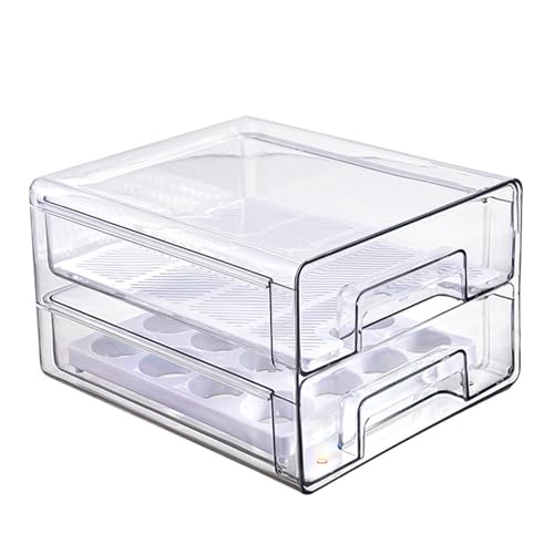 burkfeeg Kühlschrank Organizer Schublade, Doppelschichtige Fridge Organizer Stapelbar und Wiederverwendbar, Speisekammer Durchsichtig Behälter Set für Küche, Gefrierschrank und Vorratsschrank burkfeeg Kühlschrank Organizer Schublade, Doppelschichtige Fridge Organizer Stapelbar und Wiederverwendbar, Speisekammer Durchsichtig Behälter Set für Küche, Gefrierschrank und Vorratsschrank von burkfeeg