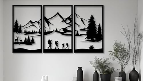 burkfeeg Pack of 3 Metal Mountain und Schwarzwald Wall Decoration, Modern Wanddekoration Forest Line Skulptur Wandgemälde, Wall Art für Schlafzimmer Living Room Büro Garten Deko Draußen(30 x 40 cm) burkfeeg Pack of 3 Metal Mountain und Schwarzwald Wall Decoration, Modern Wanddekoration Forest Line Skulptur Wandgemälde, Wall Art für Schlafzimmer Living Room Büro Garten Deko Draußen(30 x 40 cm) von burkfeeg