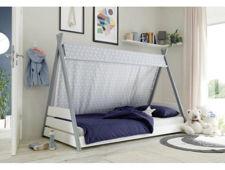 Pol Power Zeltbett YLVA in Kiefer massiv weiß/Arktisgrau Pol Power Zeltbett YLVA in Kiefer massiv weiß/Arktisgrau von busswohnen