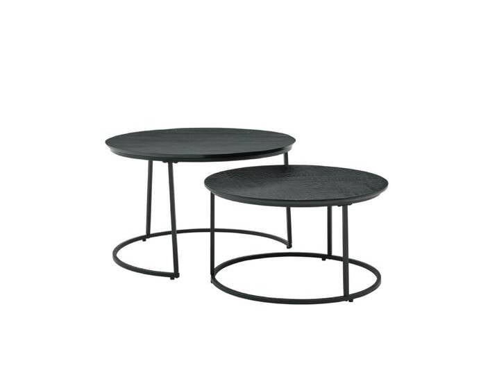 Roomio Couchtisch 2er-Set NO. 2001 in Mango massiv, schwarz gebei von busswohnen