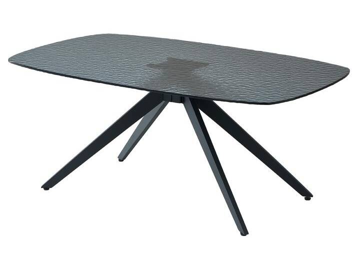 Stolkom Couchtisch ELIAS ca. B110 H44 T70 cm in Glas schwarz/Met. von busswohnen