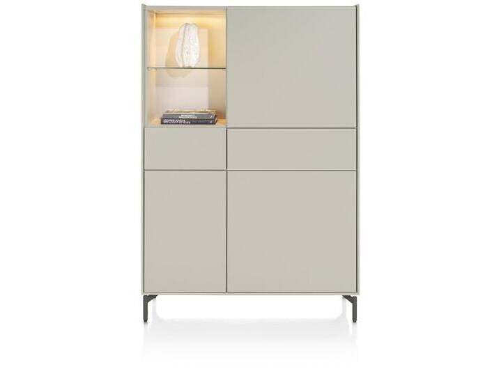 XOOON Highboard Noon ca. B120 H175 T42 cm in silk grey lackiert von busswohnen