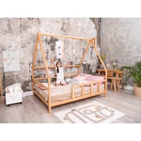 Hausbett, Holzbett, Kinderbett, Bettrahmen Mit Beinen, Montessori-Möbel, Kleinkindbett, Montessori-Fitnessstudio, Kleinkindkletterer, Himmelbett von busywood