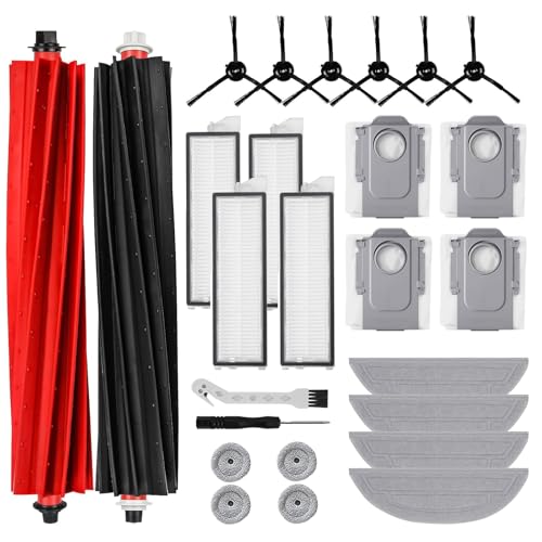 26 Stück Zubehör für Roborock S8 Maxv Ultra Saugroboter, Zubehörset mit 2 Hauptbürste 4 Wischpad 4 Staubbeutel 4 Filter 4 kleiner Mopp 6 Seitenwischer, 1 Reinigungsbürste 1 Schraubendreher von buways