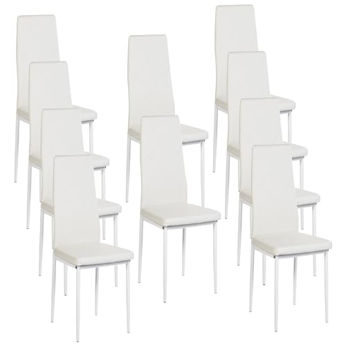 buybyroom 10 Esszimmerstühle Moderne Küchenstühle Polsterstühle Esszimmer Stühle Wohnzimmer Stühle Weiß Esszimmer für Restaurants, Küchen, Wartezimmer, Büros von buybyroom