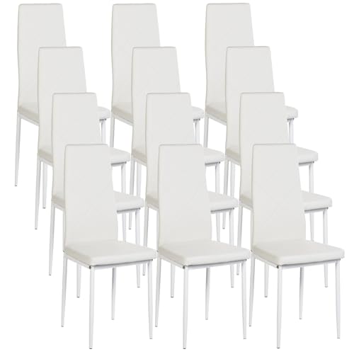 buybyroom 12 Esszimmerstühle Moderne Küchenstühle Polsterstühle Esszimmer Stühle Wohnzimmer Stühle Weiß Esszimmer für Restaurants, Küchen, Wartezimmer, Büros von buybyroom