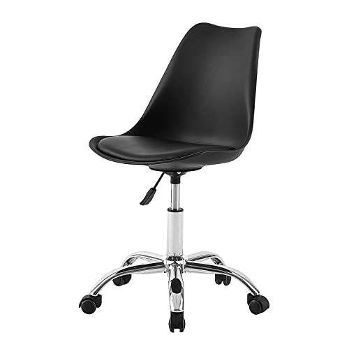 buybyroom Bürostuhl Ergonomisch Schreibtischstuhl Komfortabler Homeoffice Stuhl Konferenzstuhl Höhenverstellbarkeit für produktives Arbeiten, Schwarz von buybyroom