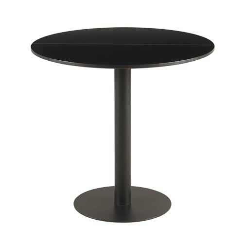 buybyroom Runder Esstisch Rund Bistrotisch Küchentisch Klein Einfacher Kleiner Tisch für Küche, Esszimmer und Wohnzimmer Tisch Rund 80 cm, Schwarz von buybyroom