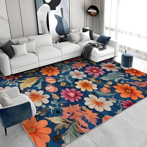 Quadratischer Kurzflor-Teppich 120x120 - Blumen Bunt Teppiche - Naturästhetik Waschbar rutschfest Dünn Saugfähig Carpet Teppiche Für Bad Eingangsbereich Innenräume a&895 Quadratischer Kurzflor-Teppich 120x120 - Blumen Bunt Teppiche - Naturästhetik Waschbar rutschfest Dünn Saugfähig Carpet Teppiche Für Bad Eingangsbereich Innenräume a&895 von buyluhn