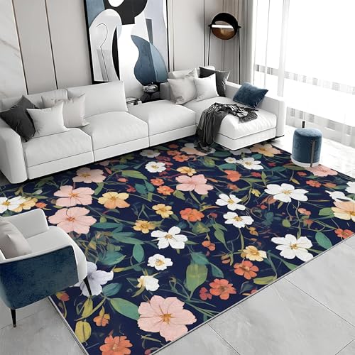 Quadratischer Kurzflor-Teppich 120x120 - Blumen Mehrfarbig Teppiche - Pflanzen Waschbar rutschfest Dünn Saugfähig Carpet Teppiche Für Bad Eingangsbereich Innenräume A&572 Quadratischer Kurzflor-Teppich 120x120 - Blumen Mehrfarbig Teppiche - Pflanzen Waschbar rutschfest Dünn Saugfähig Carpet Teppiche Für Bad Eingangsbereich Innenräume A&572 von buyluhn