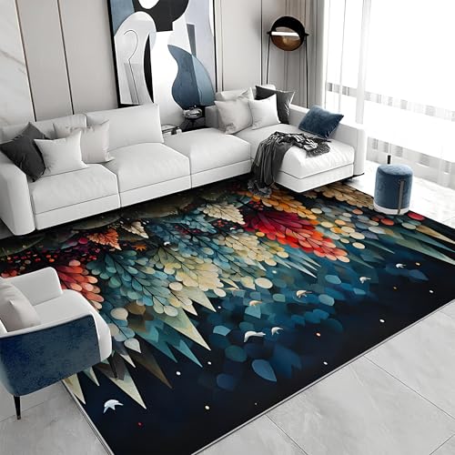 Waschbarer Kurzflor-Teppich 160x200 - Baum Grün Teppiche - Abstrakt Dünn Saugfähig Carpet Für Wohnzimmer Schlafzimmer Jugendzimmer Jungen Mädchen Oder Als Bettvorleger a&1092 Waschbarer Kurzflor-Teppich 160x200 - Baum Grün Teppiche - Abstrakt Dünn Saugfähig Carpet Für Wohnzimmer Schlafzimmer Jugendzimmer Jungen Mädchen Oder Als Bettvorleger a&1092 von buyluhn