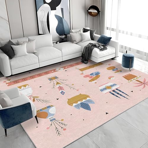 Waschbarer Kurzflor-Teppich 160x200 - Traumfänger Rosa Teppiche - Traditionelle Stämme Dünn Saugfähig Carpet Für Wohnzimmer Schlafzimmer Jugendzimmer Jungen Mädchen Oder Als Bettvorleger S&351 Waschbarer Kurzflor-Teppich 160x200 - Traumfänger Rosa Teppiche - Traditionelle Stämme Dünn Saugfähig Carpet Für Wohnzimmer Schlafzimmer Jugendzimmer Jungen Mädchen Oder Als Bettvorleger S&351 von buyluhn