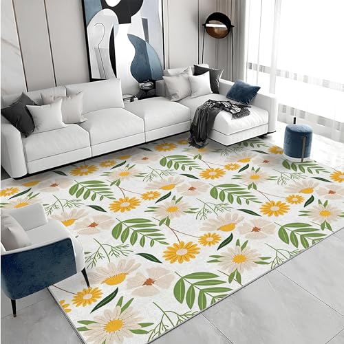 buyluhn Großer Kurzflor-Teppich 160x230 - Blätter Blumen Grün Gelb Teppiche - Natur Waschbar Dünn rutschfest Saugfähig Carpet für Wohnzimmer Schlafzimmer Esszimmer Oder Als Küchenteppich S&1323 buyluhn Großer Kurzflor-Teppich 160x230 - Blätter Blumen Grün Gelb Teppiche - Natur Waschbar Dünn rutschfest Saugfähig Carpet für Wohnzimmer Schlafzimmer Esszimmer Oder Als Küchenteppich S&1323 von buyluhn